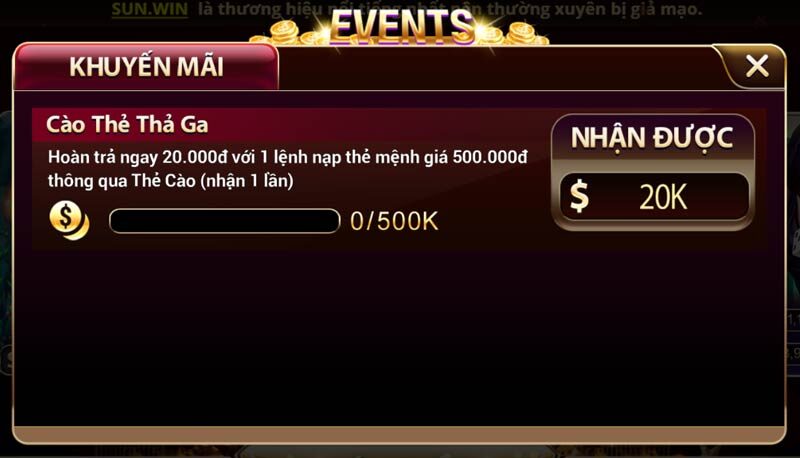 Nạp thẻ cào Sunwin nhận thưởng