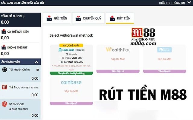 Đảm bảo đủ điều kiện rút tiền M88